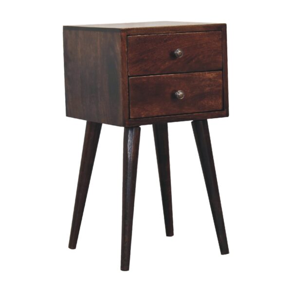 Mini 2 Drawer Light Walnut Nightstand - Image 3