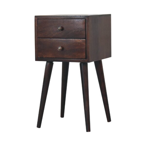 Mini 2 Drawer Light Walnut Nightstand - Image 4