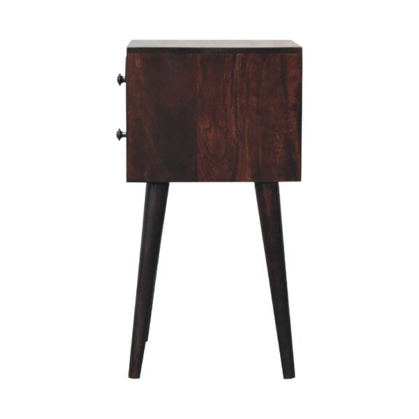 Mini 2 Drawer Light Walnut Nightstand - Image 9