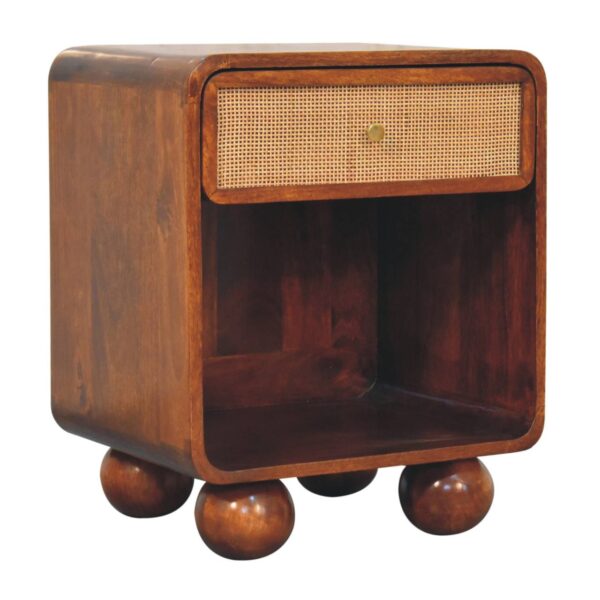 Chestnut Open Woven Bedside Table - Image 4