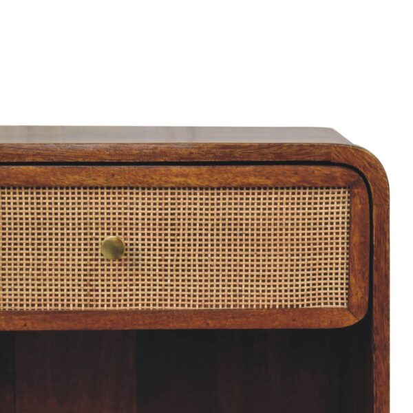 Chestnut Open Woven Bedside Table - Image 6