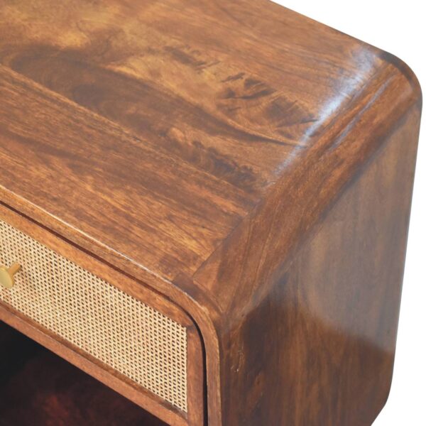 Chestnut Open Woven Bedside Table - Image 7
