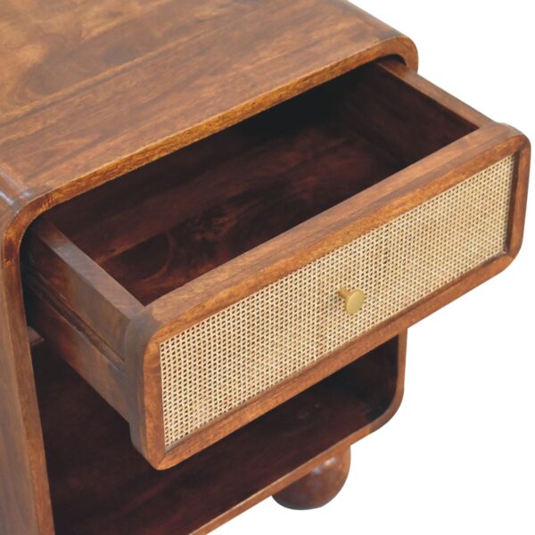 Chestnut Open Woven Bedside Table - Image 8