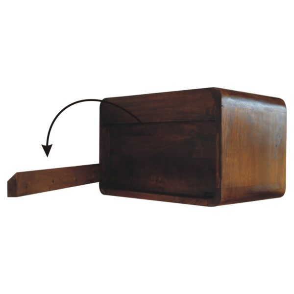 Chestnut Wall Mounted Open Woven Bedside Table - Image 11