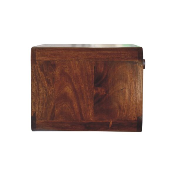 Chestnut Wall Mounted Open Woven Bedside Table - Image 9