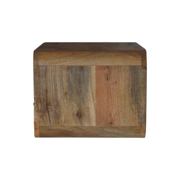 Large Oak ish Curve Upper Slot Floating Bedside Table - Image 9
