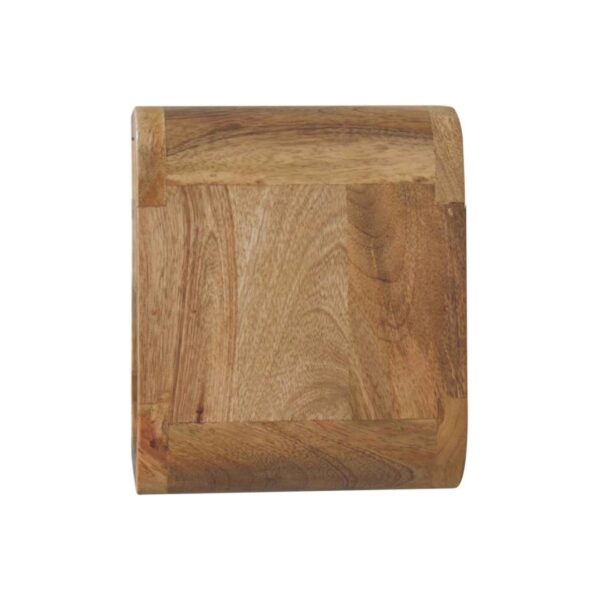 Extra Mini Wall Mounted Curved Oak ish Bedside with Open Slot - Image 9
