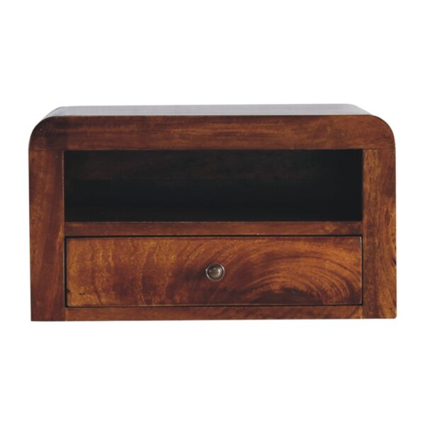 Chunky Chestnut 1 Drawer Wall Mounted Nightstand - Image 3