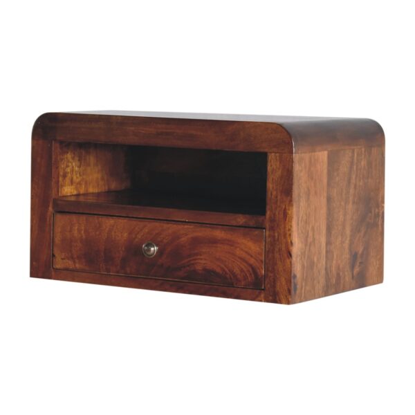 Chunky Chestnut 1 Drawer Wall Mounted Nightstand - Image 4
