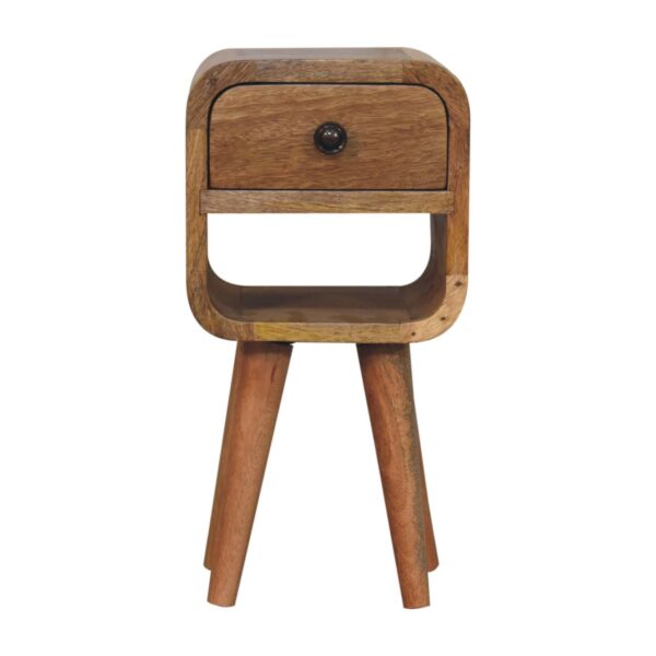 Extra Mini Oak ish Curve Lower Bedside Table - Image 2