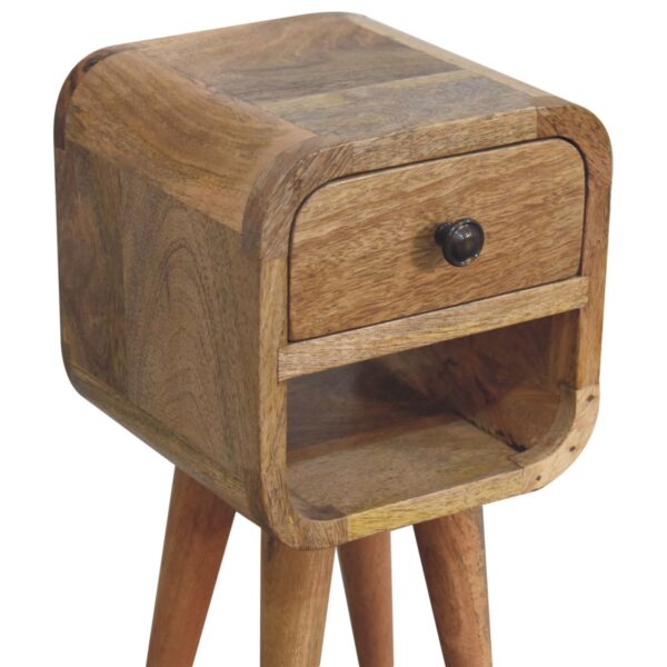 Extra Mini Oak ish Curve Lower Bedside Table - Image 6