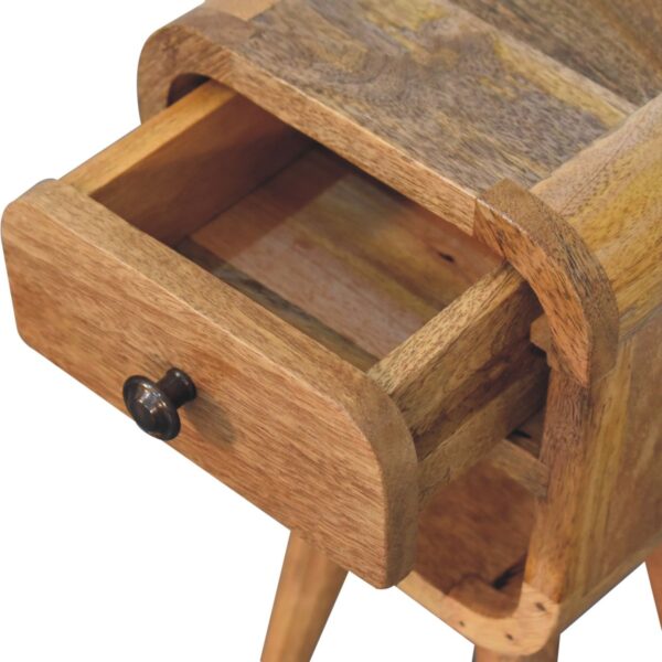 Extra Mini Oak ish Curve Lower Bedside Table - Image 7
