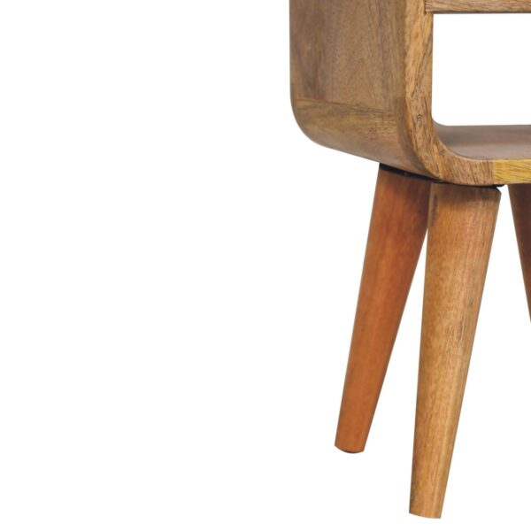 Extra Mini Oak ish Curve Lower Bedside Table - Image 8