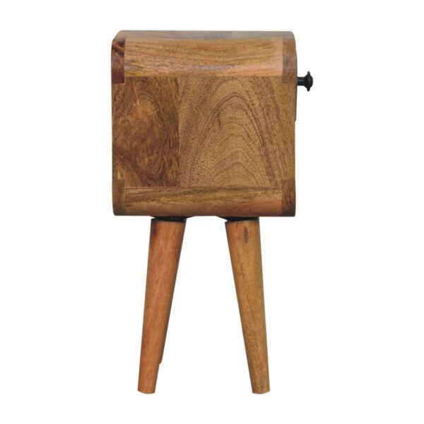Extra Mini Oak ish Curve Lower Bedside Table - Image 9