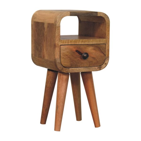 Extra Mini Oakish Curve Open Slot Bedside Table - Image 3