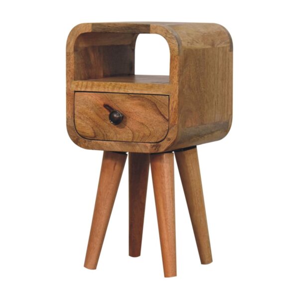 Extra Mini Oakish Curve Open Slot Bedside Table - Image 4
