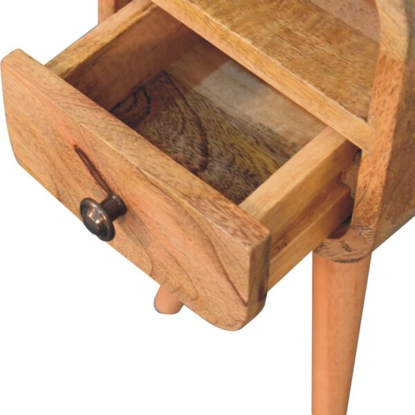 Extra Mini Oakish Curve Open Slot Bedside Table - Image 7