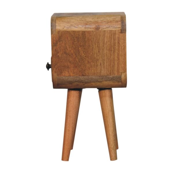 Extra Mini Oakish Curve Open Slot Bedside Table - Image 9