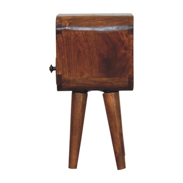 Extra Mini Chestnut Curve Open Slot Bedside Table - Image 9
