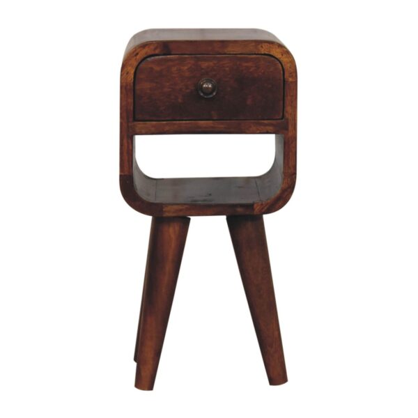 Extra Mini Chestnut Curve Lower Bedside Table - Image 2