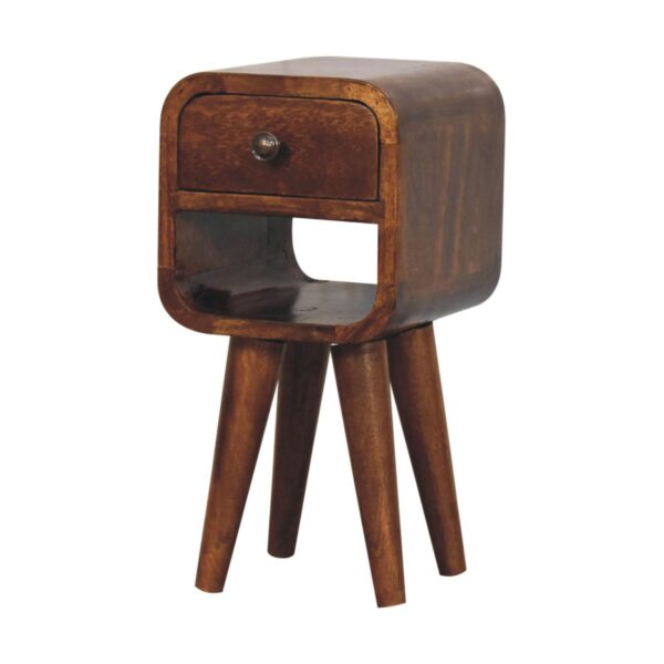 Extra Mini Chestnut Curve Lower Bedside Table - Image 4