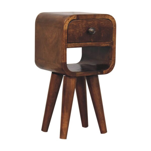 Extra Mini Chestnut Curve Lower Bedside Table - Image 5