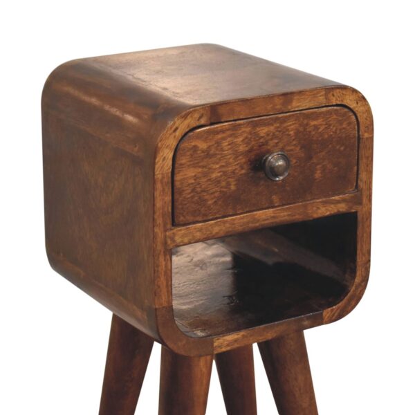Extra Mini Chestnut Curve Lower Bedside Table - Image 7