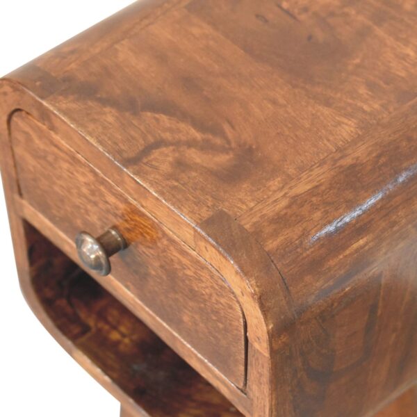 Extra Mini Chestnut Curve Lower Bedside Table - Image 8