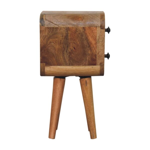 Extra Mini Curved Oak ish Bedside Table - Image 9
