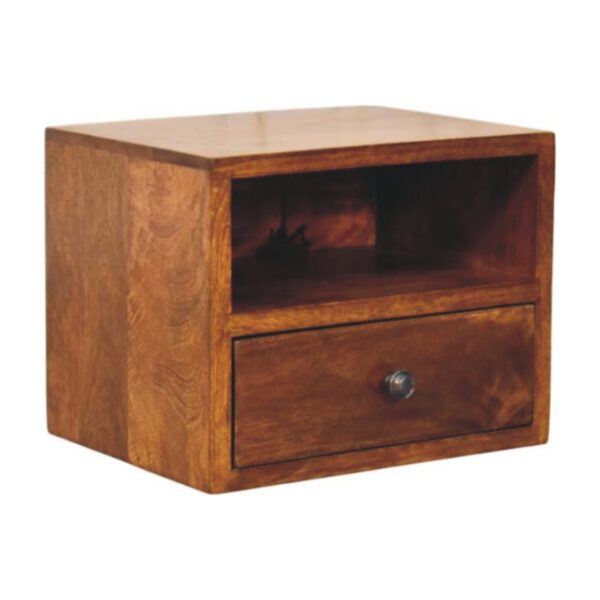 Solis Drawer Chestnut Wall Mounted Nightstand - Image 4