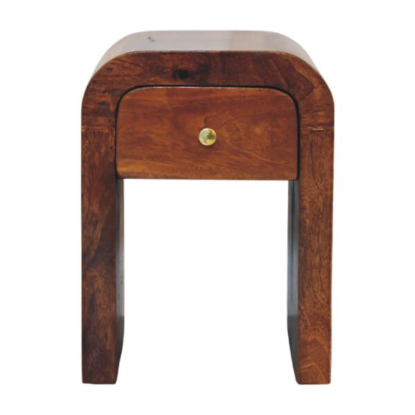 Mini Darcy Chestnut Nightstand with Curved Edges - Image 2