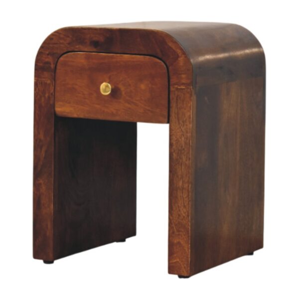 Mini Darcy Chestnut Nightstand with Curved Edges - Image 3