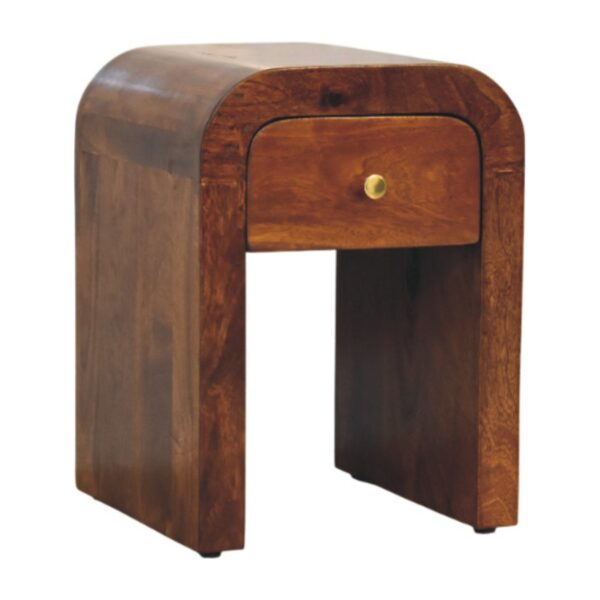 Mini Darcy Chestnut Nightstand with Curved Edges - Image 4