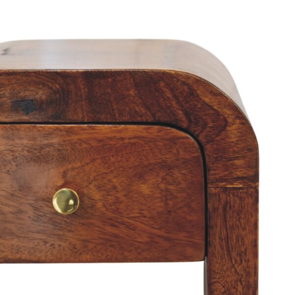 Mini Darcy Chestnut Nightstand with Curved Edges - Image 5