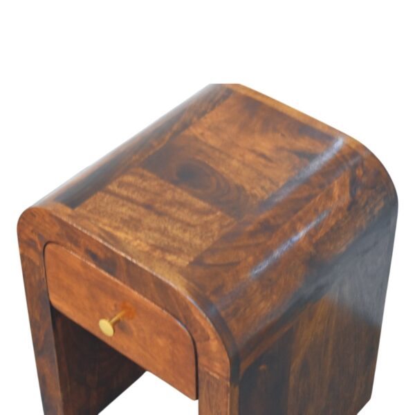 Mini Darcy Chestnut Nightstand with Curved Edges - Image 6