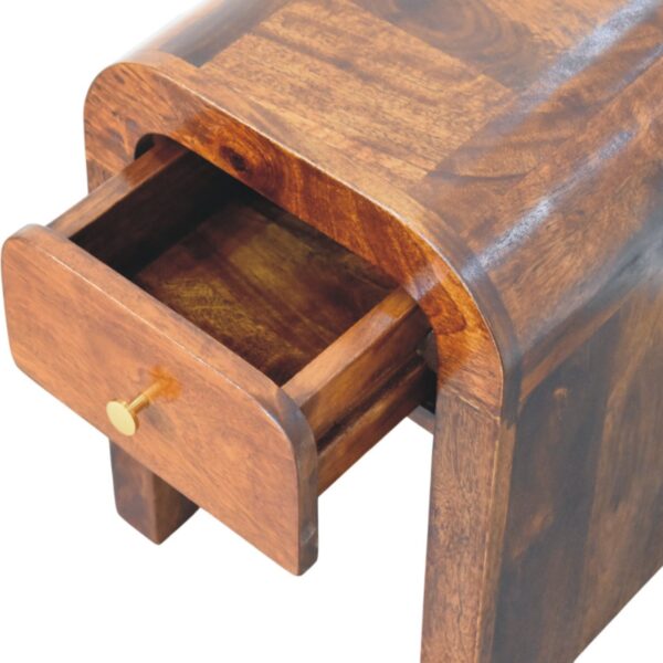 Mini Darcy Chestnut Nightstand with Curved Edges - Image 7