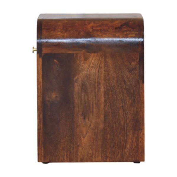 Mini Darcy Chestnut Nightstand with Curved Edges - Image 9