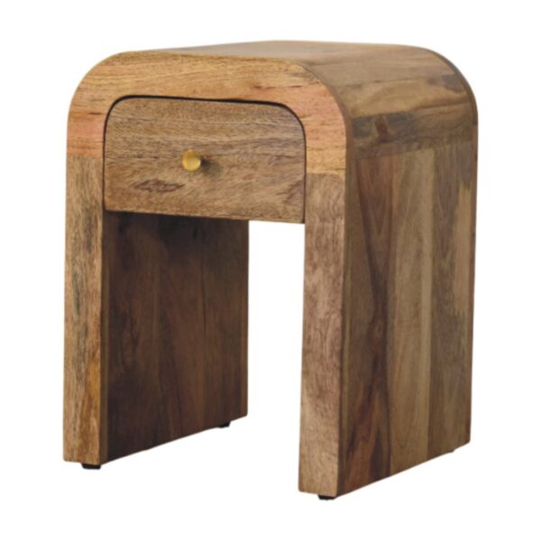 Mini Darcy Oak ish Nightstand with Curved Edges - Image 3