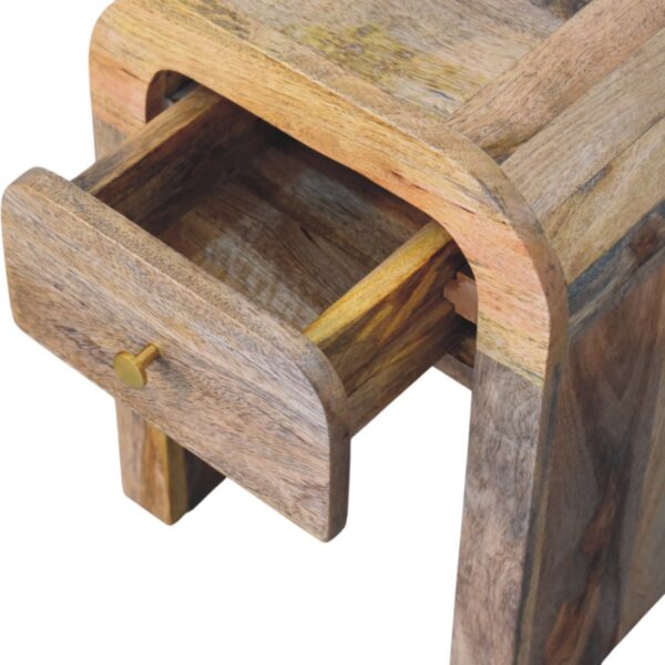 Mini Darcy Oak ish Nightstand with Curved Edges - Image 7