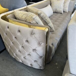 Elegant Sofa with Gold Accents