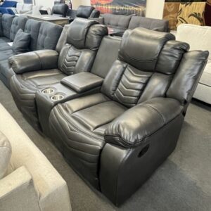 Luxury Black Leather Recliner Sofa