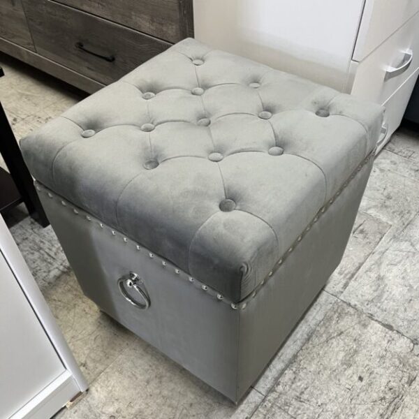 Grey Mist Square Tufted Storage Ottoman