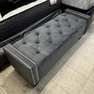 Storm Grey Tufted Storage Ottoman