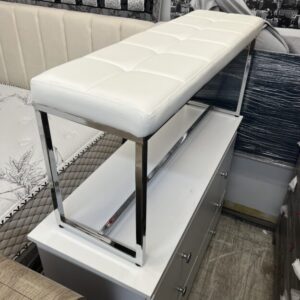 Pristine White Tufted Bench