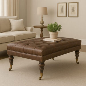 Buffalo Leather Ottoman