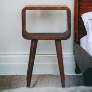 Mini Chestnut Curved Open Nightstand