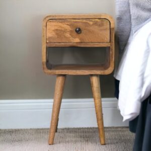 Mini Oak ish Curve Lower Nightstand