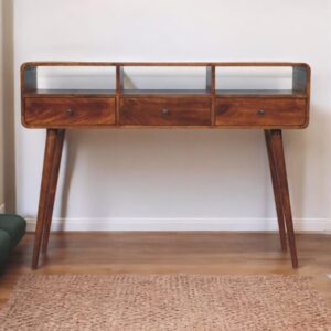 Curved Chestnut Console Table