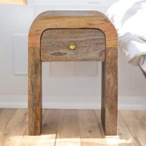Mini Darcy Oak ish Nightstand with Curved Edges
