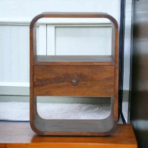 Chestnut Curved Edge Nightstand